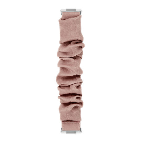 Strap-it Strap-it Bracelet chouchou Fitbit Sense (beige foncé avec perles)