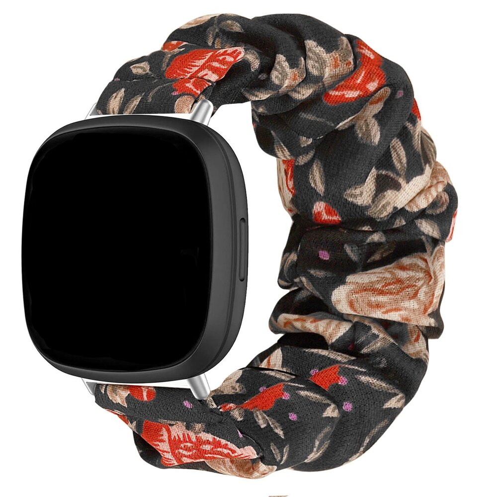 Strap-it Strap-it Bracelet chouchou Fitbit Sense (fleurs)