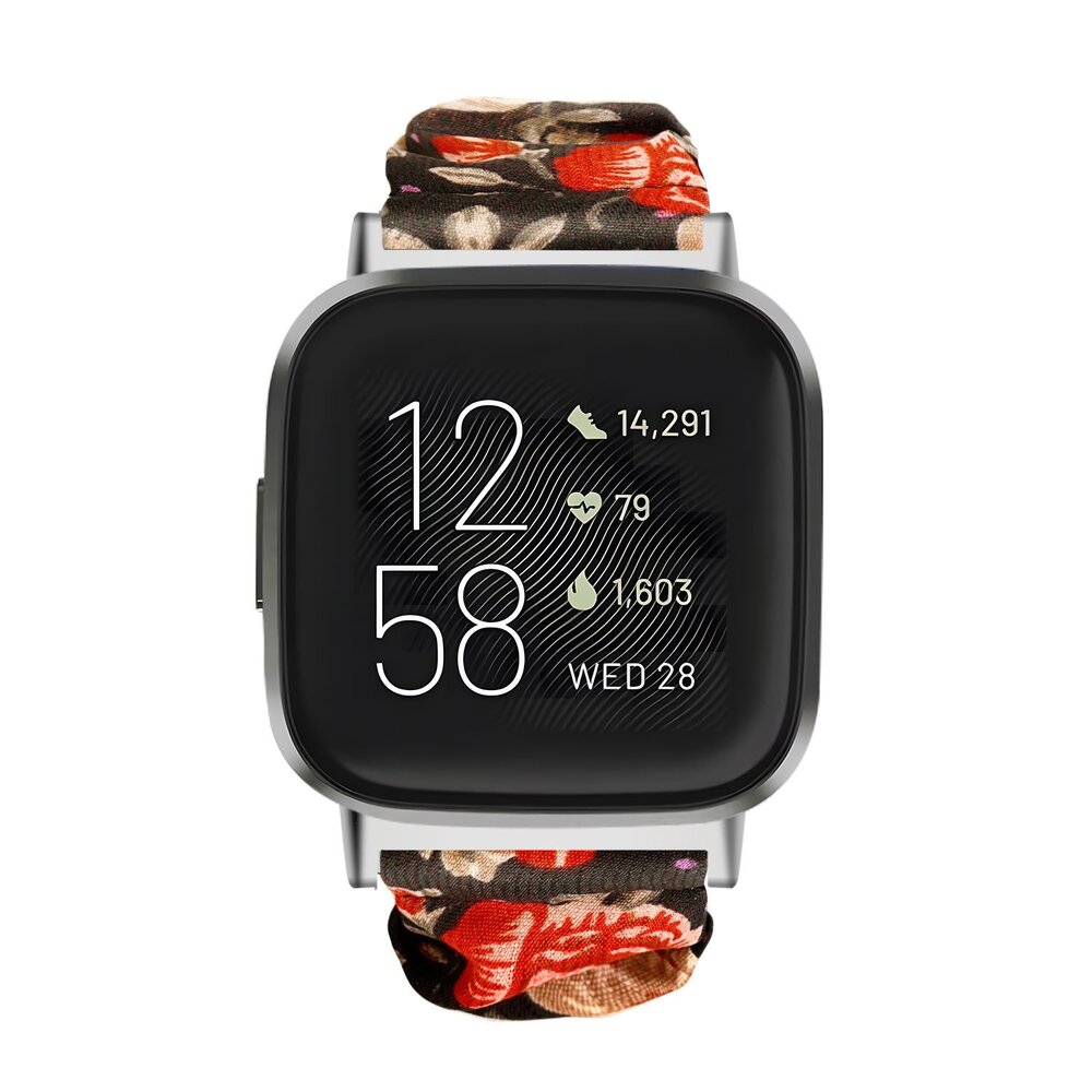 Strap-it Strap-it Bracelet chouchou Fitbit Sense (fleurs)