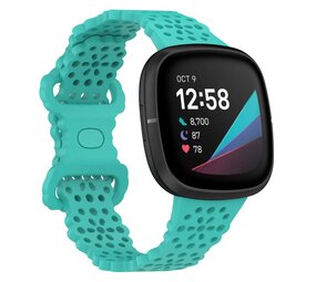 Strap-it Bracelet silicone avec motif Fitbit Sense (aqua)