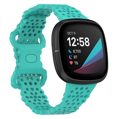 Strap-it Strap-it Bracelet silicone avec motif Fitbit Sense (aqua)