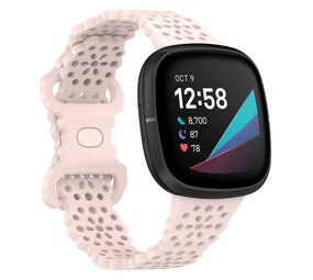 Strap-it Bracelet silicone avec motif Fitbit Sense (rose clair)