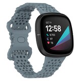 Strap-it Bracelet silicone avec motif Fitbit Sense (grisbleu)