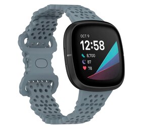 Strap-it Bracelet silicone avec motif Fitbit Sense (grisbleu)