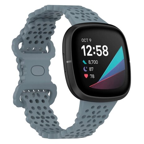 Strap-it Strap-it Bracelet silicone avec motif Fitbit Sense (grisbleu)