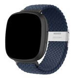 Strap-it Bracelet tressé réglable Fitbit Sense (bleu foncé)
