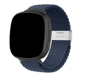 Strap-it Bracelet tressé réglable Fitbit Sense (bleu foncé)