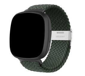 Strap-it Bracelet tressé réglable Fitbit Sense (vert foncé)