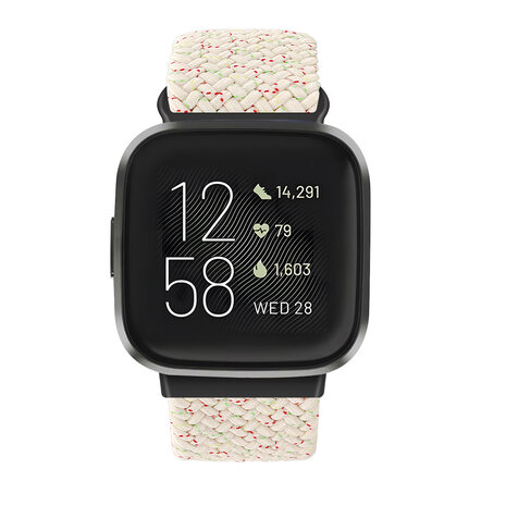 Strap-it Strap-it Bracelet tressé réglable Fitbit Sense (beige melange)