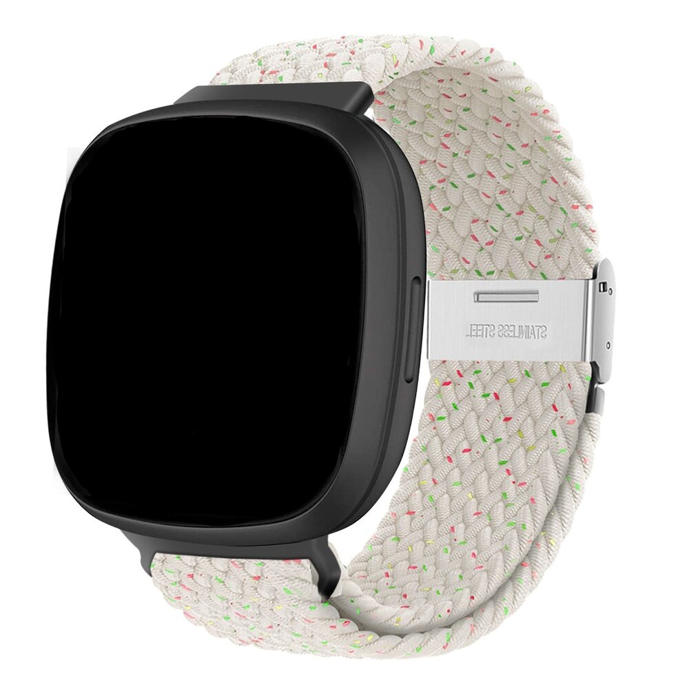Strap-it Strap-it Bracelet tressé réglable Fitbit Sense (beige melange)