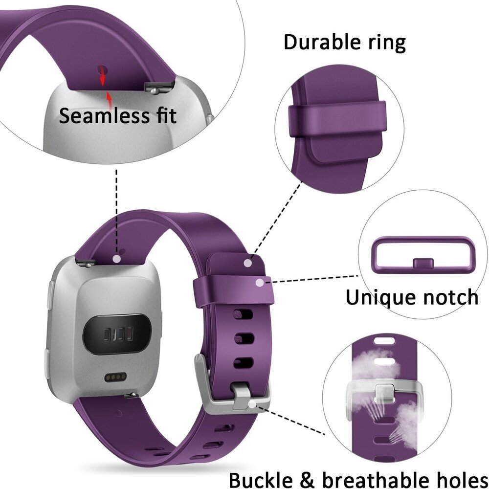 Strap-it Strap-it Bracelet silicone Fitbit Versa (violet foncé)