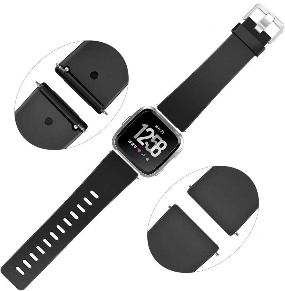Strap-it Strap-it Bracelet silicone Fitbit Versa (noir)
