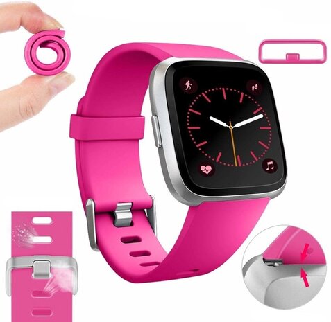 Strap-it Strap-it Bracelet silicone Fitbit Versa (rose vif)