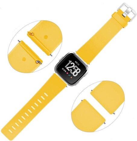 Strap-it Strap-it Bracelet silicone Fitbit Versa (jaune)