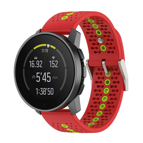 Strap-it Strap-it Bracelet silicone Suunto 9 Peak Pro (rouge/vert)