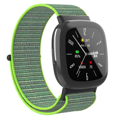 Strap-it Strap-it Bracelet nylon Fitbit Versa 4 (vert lime)
