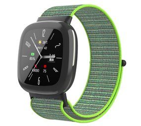 Strap-it Bracelet nylon Fitbit Sense 2 (vert lime)