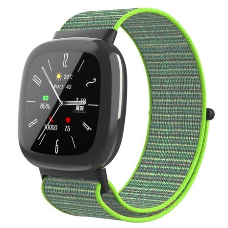 Strap-it Strap-it Bracelet nylon Fitbit Sense 2 (vert lime)