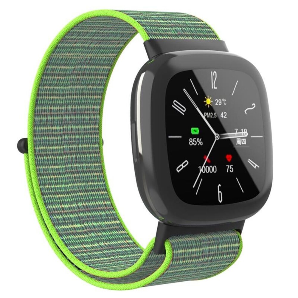 Strap-it Strap-it Bracelet nylon Fitbit Sense 2 (vert lime)