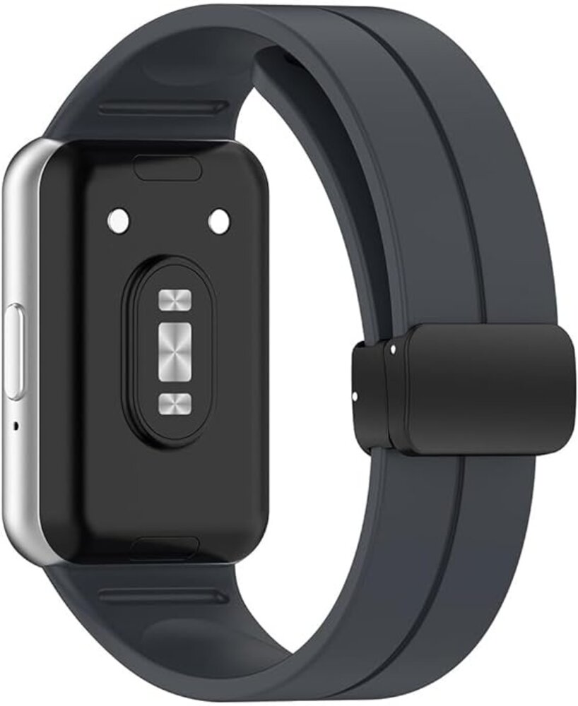 Strap-it Strap-it Bracelet silicone avec D-buckle Samsung Galaxy Fit 3 (gris foncé)