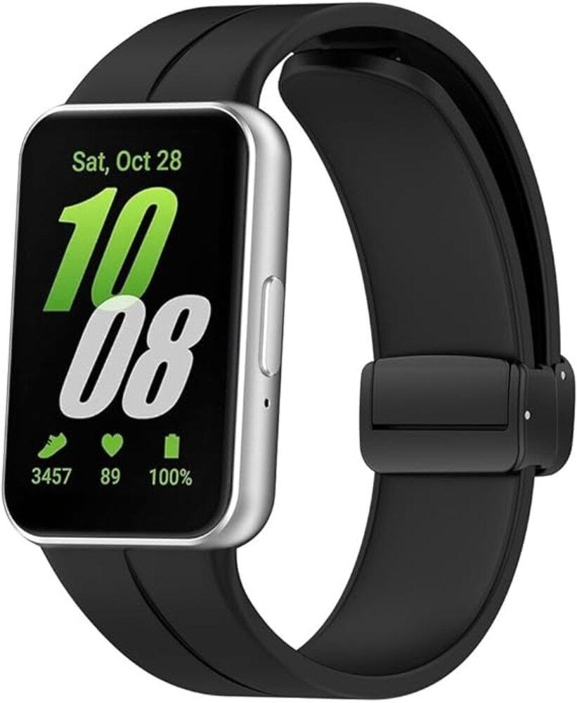 Strap-it Strap-it Bracelet silicone avec D-buckle Samsung Galaxy Fit 3 (noir)