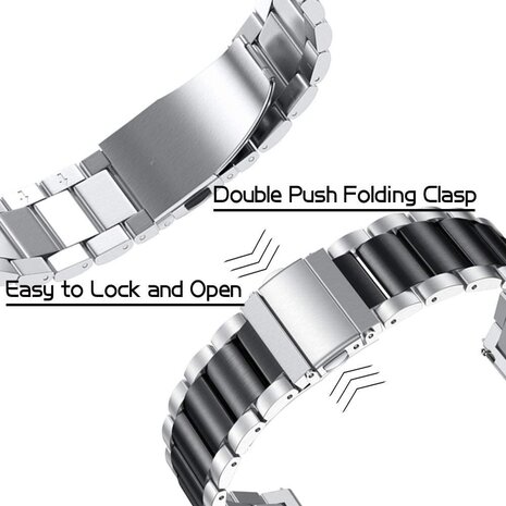 Strap-it Strap-it Bracelet acier Withings ScanWatch 2 - 38mm (argent/noir)