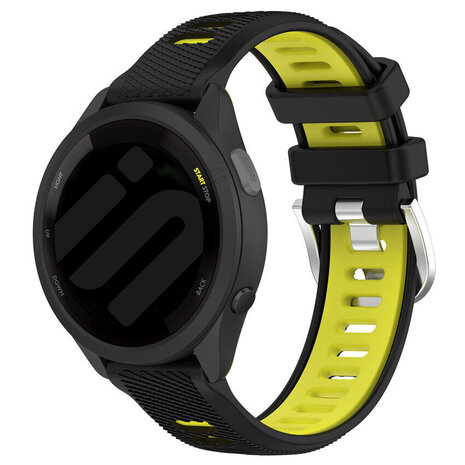 Strap-it Strap-it Bracelet sport á boucle Garmin Forerunner 55 (noir/jaune)