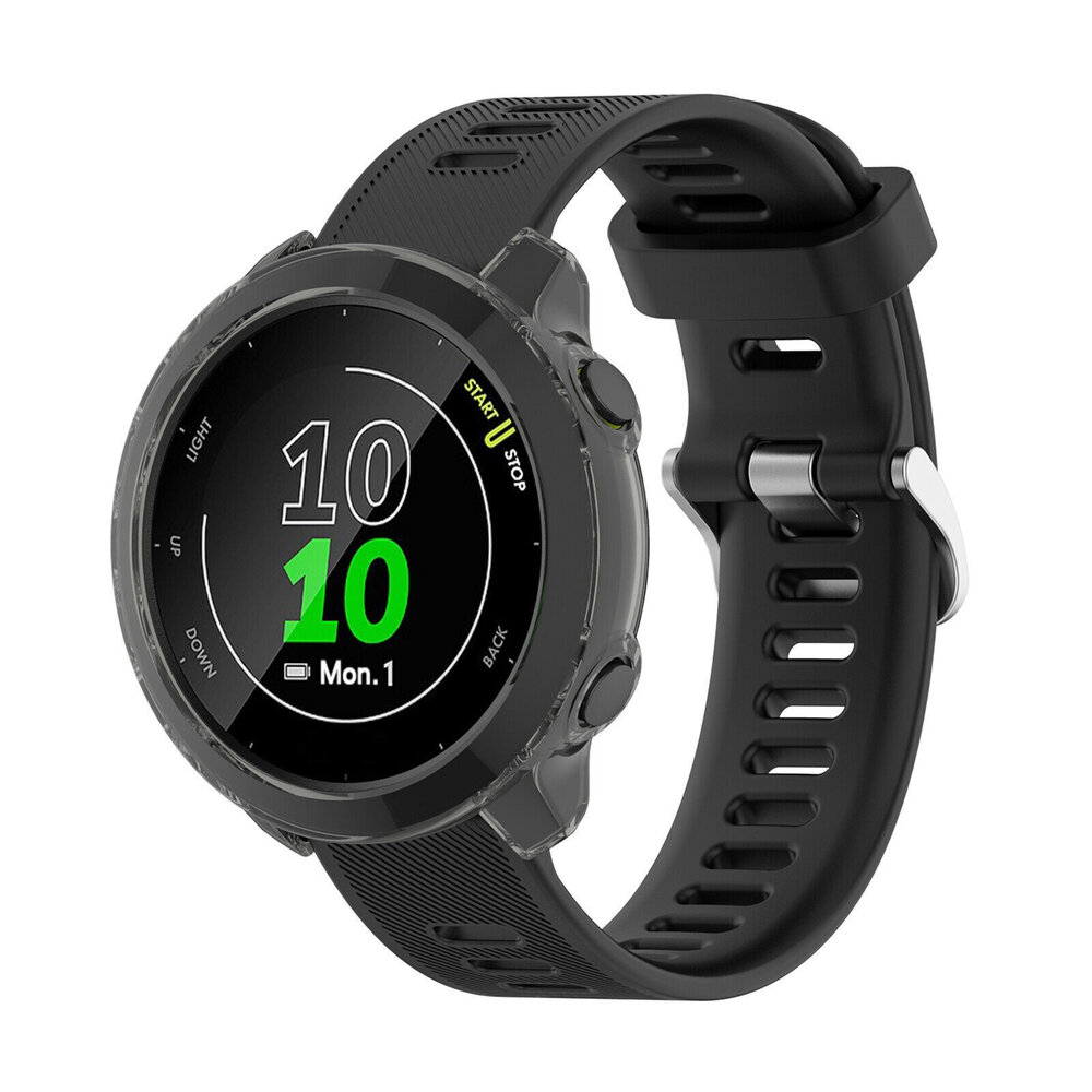 Strap-it Strap-it Coque de TPU Garmin Forerunner 55 (transparent-noir)