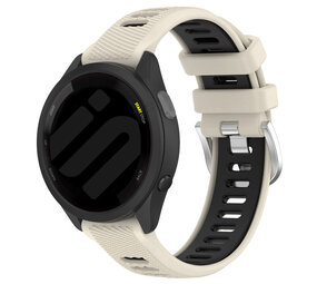 Bracelet sport a boucle Garmin Forerunner 165 beige noir Braceletsmartwatch