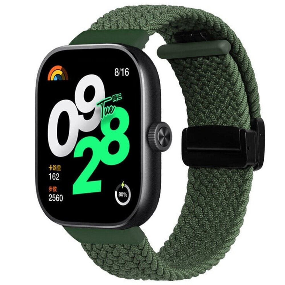 Strap-it Strap-it Bracelet tissée avec D-buckle Xiaomi Smart Band 8 Pro (vert)