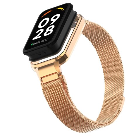 Strap-it Strap-it Bracelet milanais Xiaomi Smart Band 8 Active (or rose)