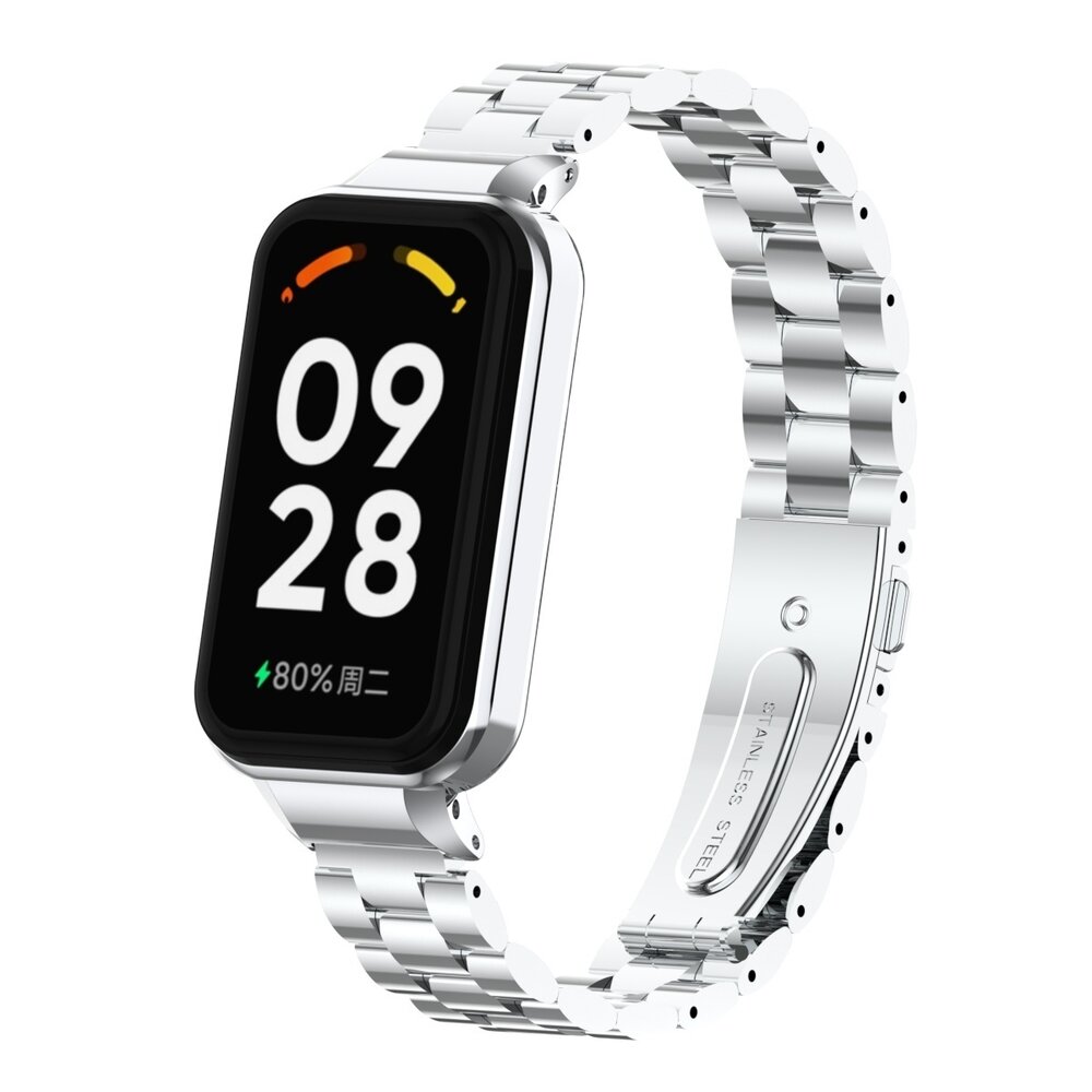 Strap-it Strap-it Bracelet acier Xiaomi Smart Band 8 Active (argent)