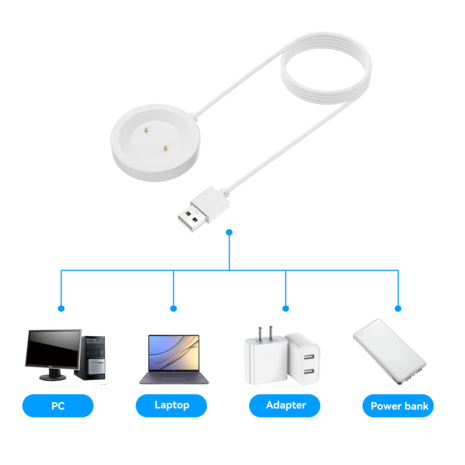 Bandz Bandz Chargeur USB-A Huawei Watch GT / GT 2 / GT 2e (blanc) - 60cm