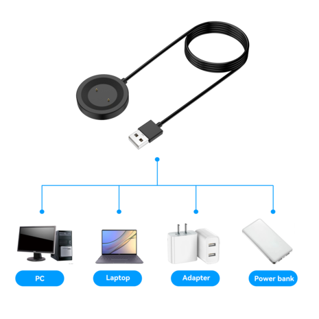 Bandz Bandz Chargeur USB-A Huawei Watch GT / GT 2 / GT 2e (noir) - 100cm