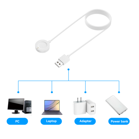 Bandz Bandz Chargeur USB-A Fossil Gen 4 / 5 / 5e / 6 (blanc) - 100cm