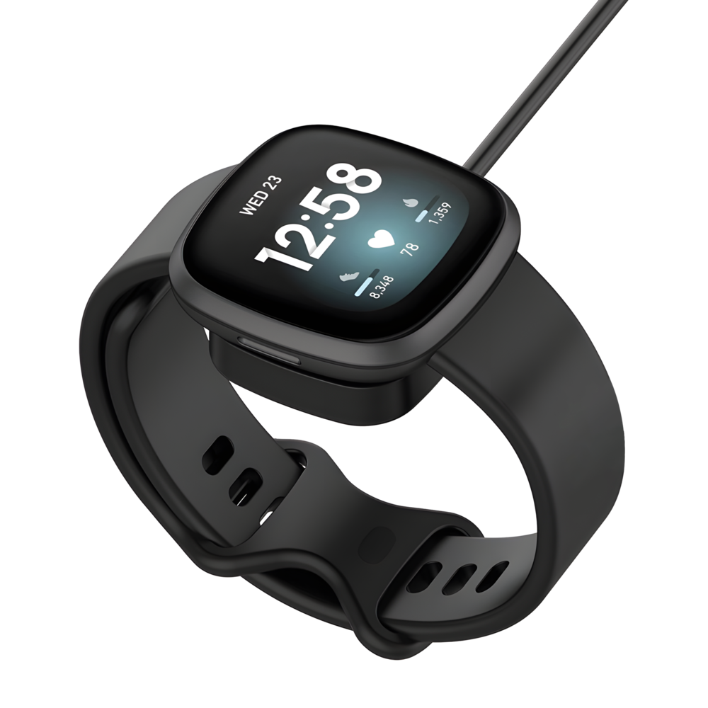 Bandz Bandz Chargeur USB-A Fitbit Versa 3 / Versa 4 (noir) - 30cm