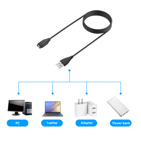 Bandz Bandz Chargeur Garmin USB-A (noir) - 100cm