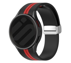 Strap-it Bracelet magnétique sport Samsung Galaxy Watch 6 44mm (noir/rouge)