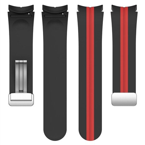 Strap-it Strap-it Bracelet magnétique sport Samsung Galaxy Watch 6 Classic 43mm (noir/rouge)
