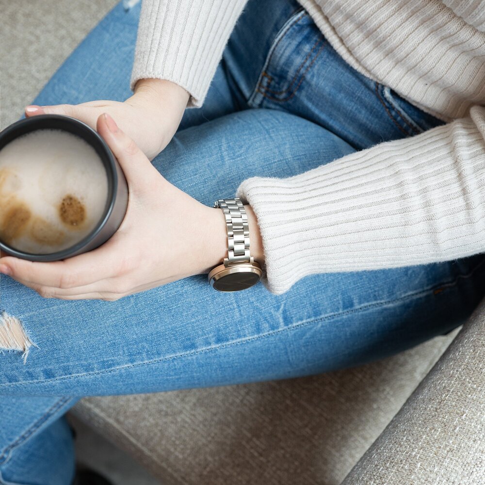 Bandz Bandz Bracelet acier 'Classic' Garmin Lily 2 (argent)