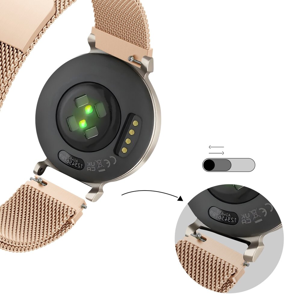 Bandz Bandz Bracelet Milanais loop Garmin Lily 2 (or rose)