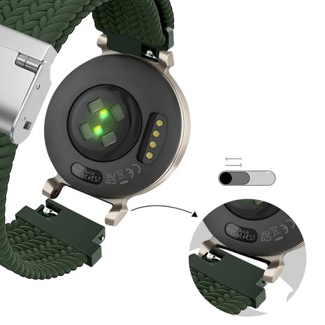 Bandz Bandz Bracelet nylon tressé Garmin Lily 2 (vert)