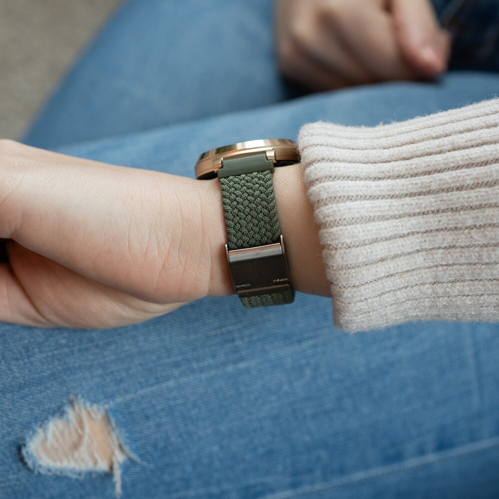 Bandz Bandz Bracelet nylon tressé Garmin Lily 2 (vert)
