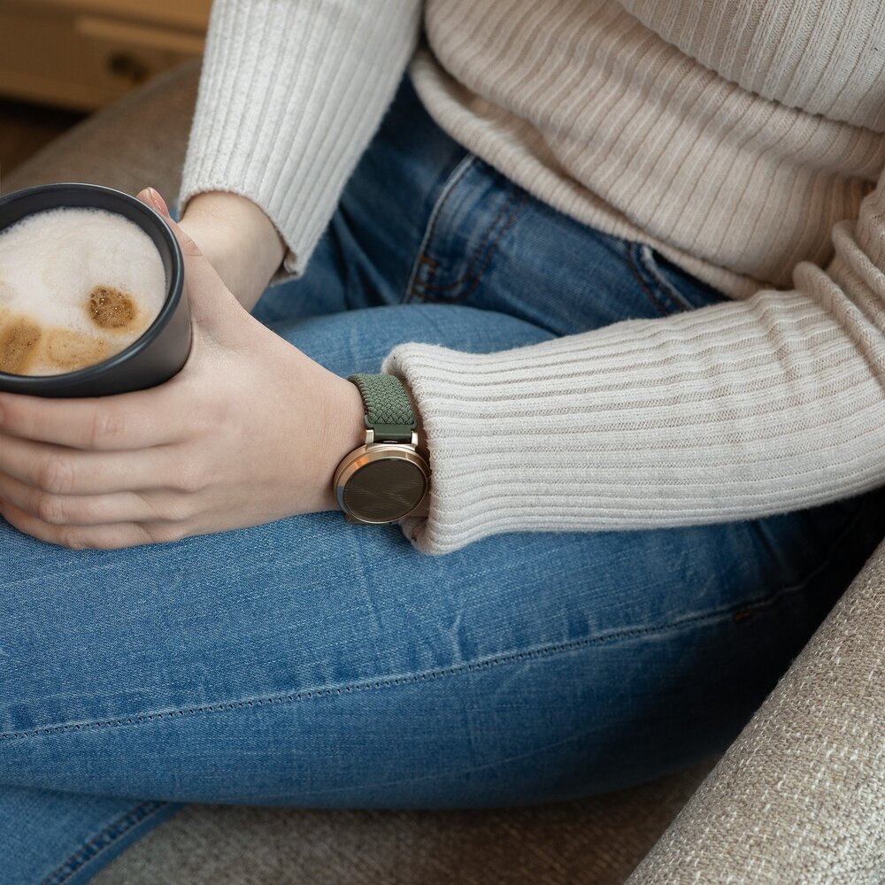 Bandz Bandz Bracelet nylon tressé Garmin Lily 2 (vert)