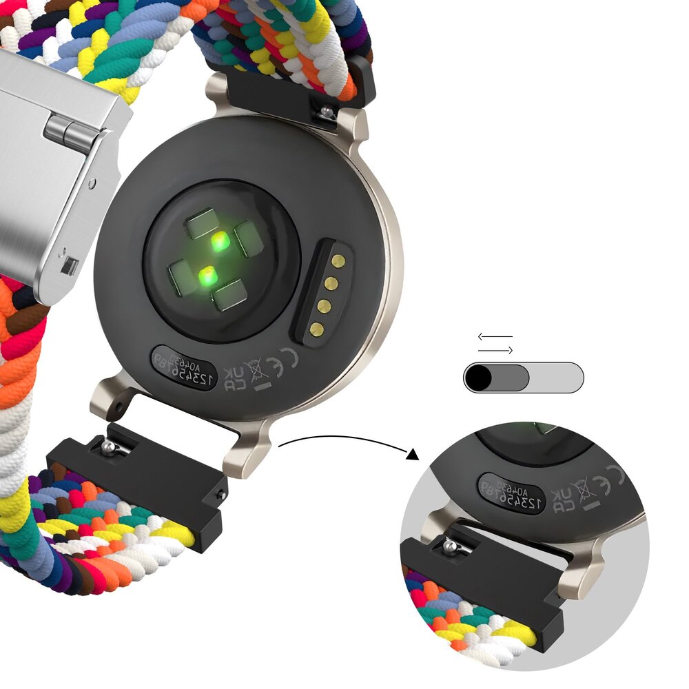 Bandz Bandz Bracelet nylon tressé Garmin Lily 2 (arc-en-ciel)