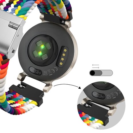 Bandz Bandz Bracelet nylon tressé Garmin Lily 2 (arc-en-ciel)