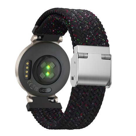 Bandz Bandz Bracelet nylon tressé Garmin Lily 2 (noir melange)