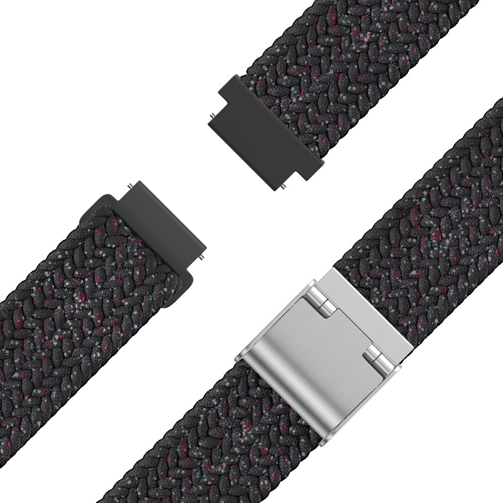 Bandz Bandz Bracelet nylon tressé Garmin Lily 2 (noir melange)