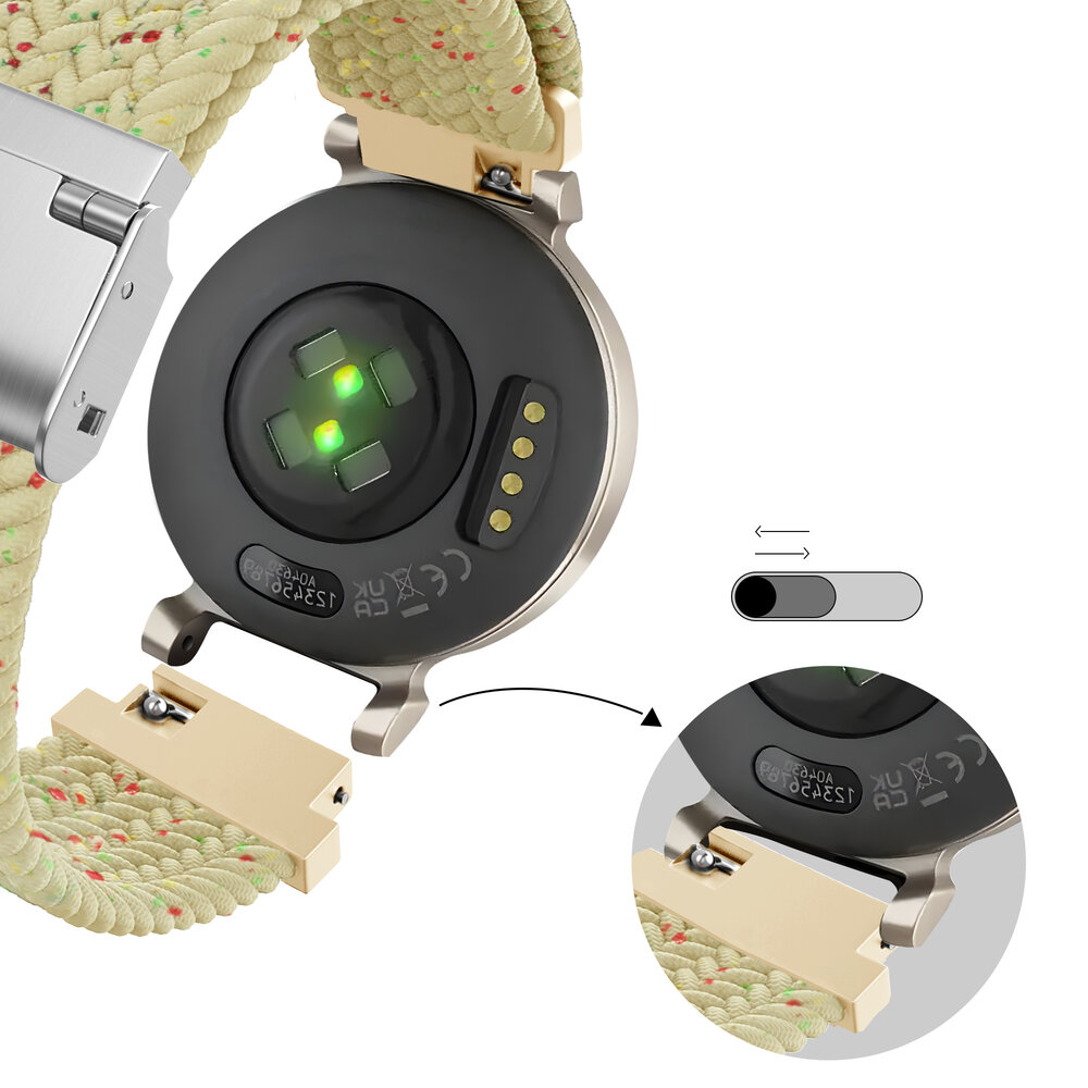 Bandz Bandz Bracelet nylon tressé Garmin Lily 2 (beige melange)