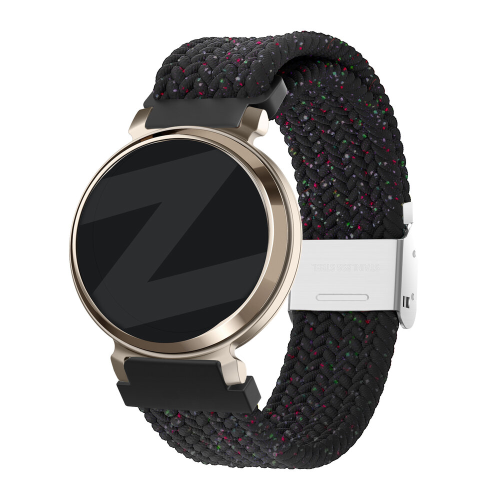 Bandz Bandz Bracelet nylon tressé Garmin Lily 2 (noir melange)